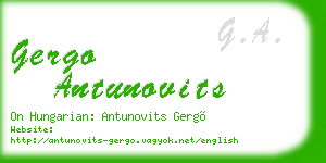 gergo antunovits business card